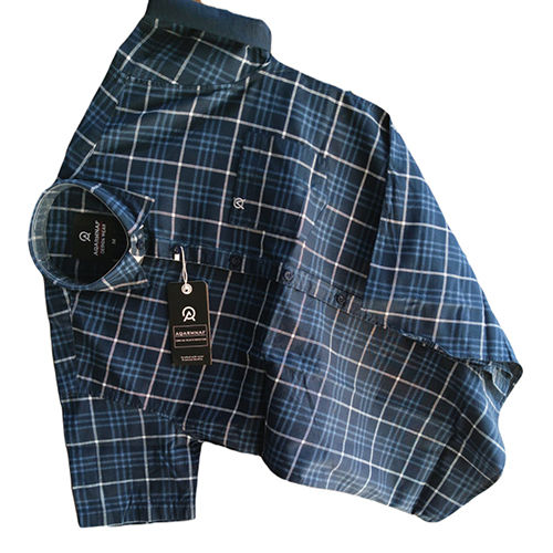 Mens Blue Check Shirt - Color: Different Available