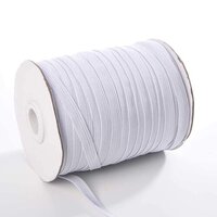 Polyester Elastic Tape - 100% Polyester Material, White Color | Versatile Usage for Garments, Easy to Sew, Stretchable, Durable Design