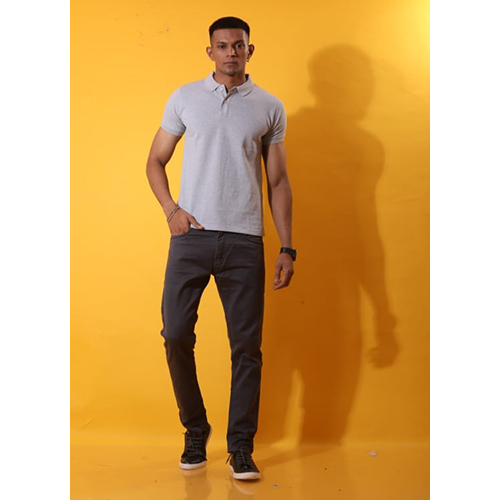 Mens Stylish Polo Grey T-Shirt - Age Group: Adult