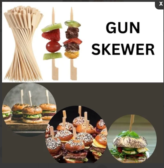 Wooden Skewer - 12" Length | Durable Design for Grilling, Skewering Vegetables and Meats, Perfect for BBQs and Outdoor Events