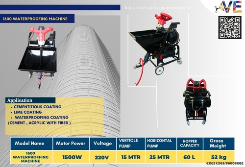 1500 W Electric Cement Spraying And Grouting Machine - Color: Black