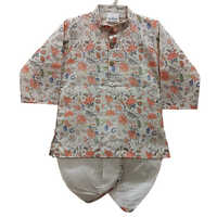 Kids Fancy Casual Dhoti Suit - Cotton Material, Size S, Multicolor, Full Sleeves | Breathable, Washable, Stylish Modern Design for Boys
