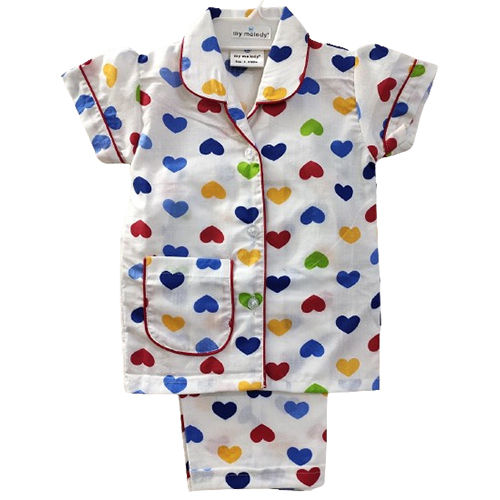 Kids Printed Woven Night Suit - Color: Multicolor