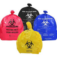 Bio Hazard Waste Bags - Durable, Flexible Material | Multicolor Options: Red, Blue, Yellow, Black, Green For Diverse Waste Management Needs
