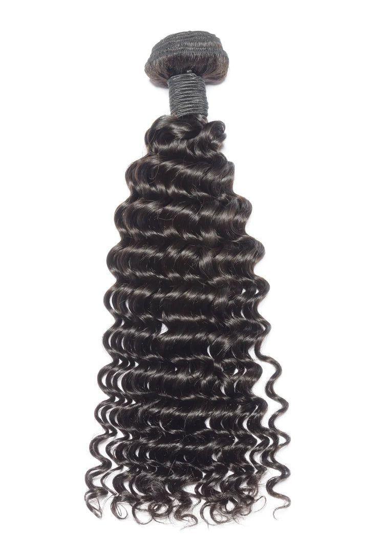 Black Steam Curly Human Hair Machine Weft Extensions