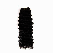 Black Steam Curly Human Hair Machine Weft Extensions