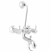 Wall Mixer - Standard Size | Silver Glossy Finish With Long L Bend Pipe