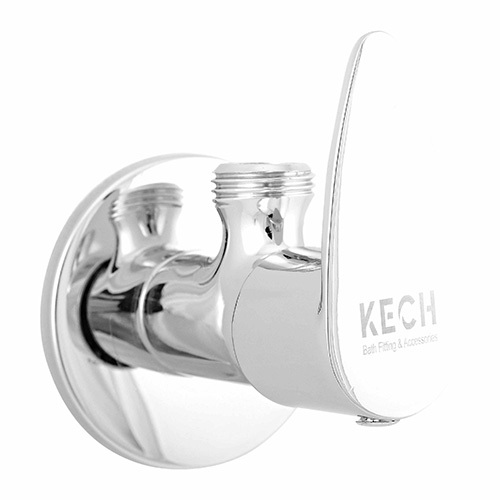 Wall Flange Angular Stop Cock - Color: Silver