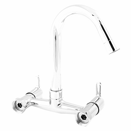 Silver Color With Swinging Spout Sink Mixer - Finish: Glossy