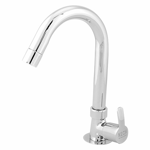 Swan Neck Kitchen Faucet With Swing Flange - Color: Silver