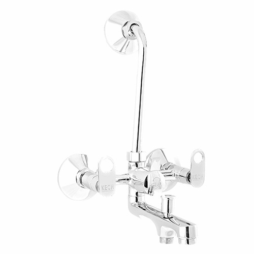 3-In-1 Wall Mixer With Extended L Bend Pipe - Color: Silver