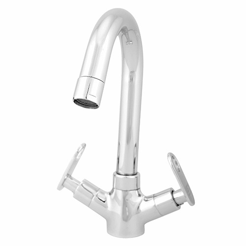 Standard Size Basin Mixer With 18 Braided Pipe - Color: Silver