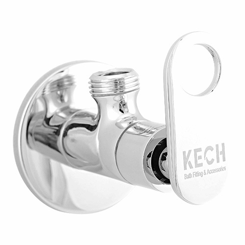 High Pressure Silver Brass Angle Valve - Finish: Glossy