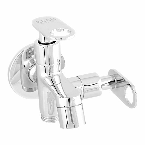 Kech Brass Chrome Finish Angle Cock - Color: Silver
