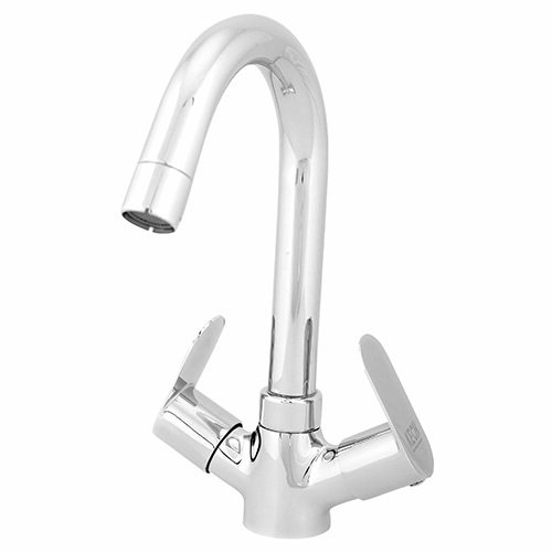 Stainless Steel Basin Mixer Tap Glossy Finish - Color: Silver