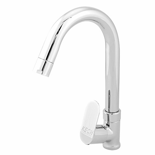 Silver Glossy Finish Swan Neck Faucet - Metals Type: Stainless Steel