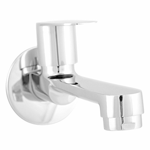 Long Body Brass Tap With Flange - Color: Silver