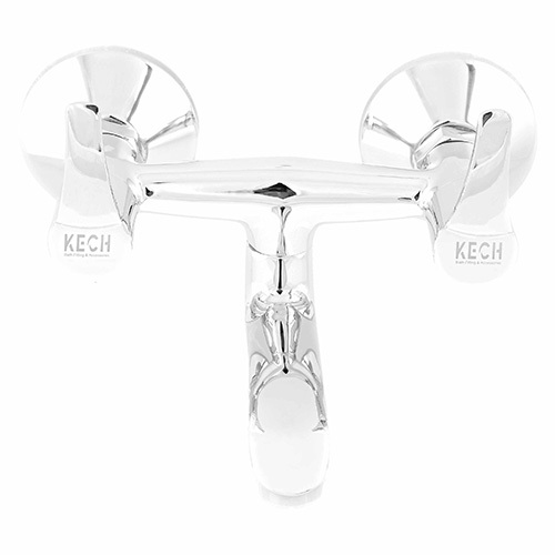 Brass Wall Mixer With Long Bend Pipe - Color: Silver