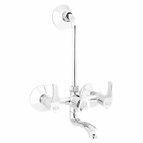 Silver Wall Mixer with Long Bend Pipe