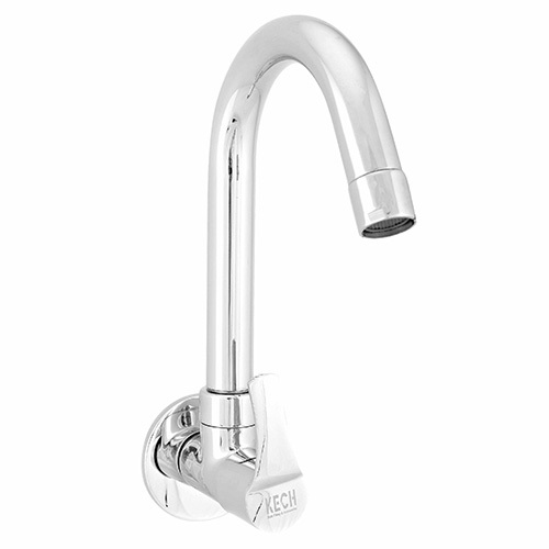 Swan Neck Design Sink Cock Swining Spout With Flange - Color: Silver