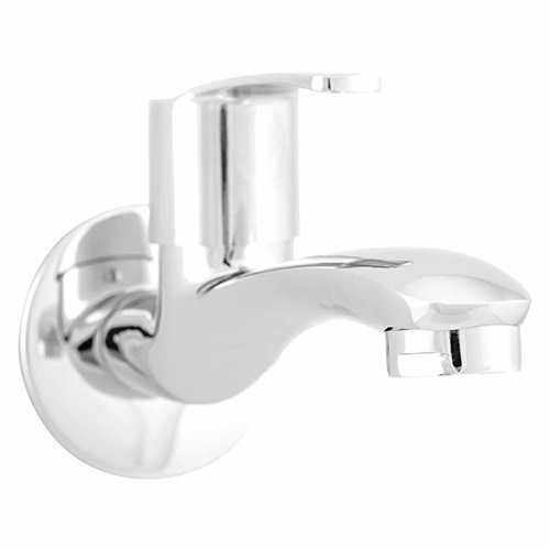 Long Body Cock Bib Tap Faucet - Color: Silver