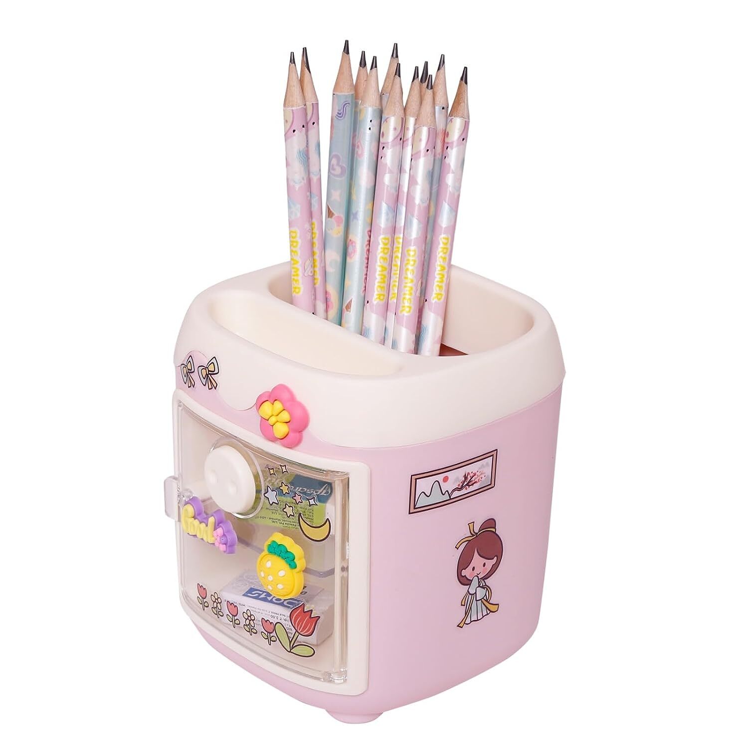 Pen Pencil Holder With Drawer For Kids