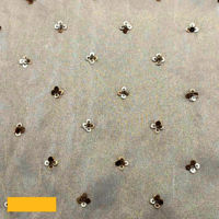 Allover Embroidered Sequins Butti Fabric on Tissue