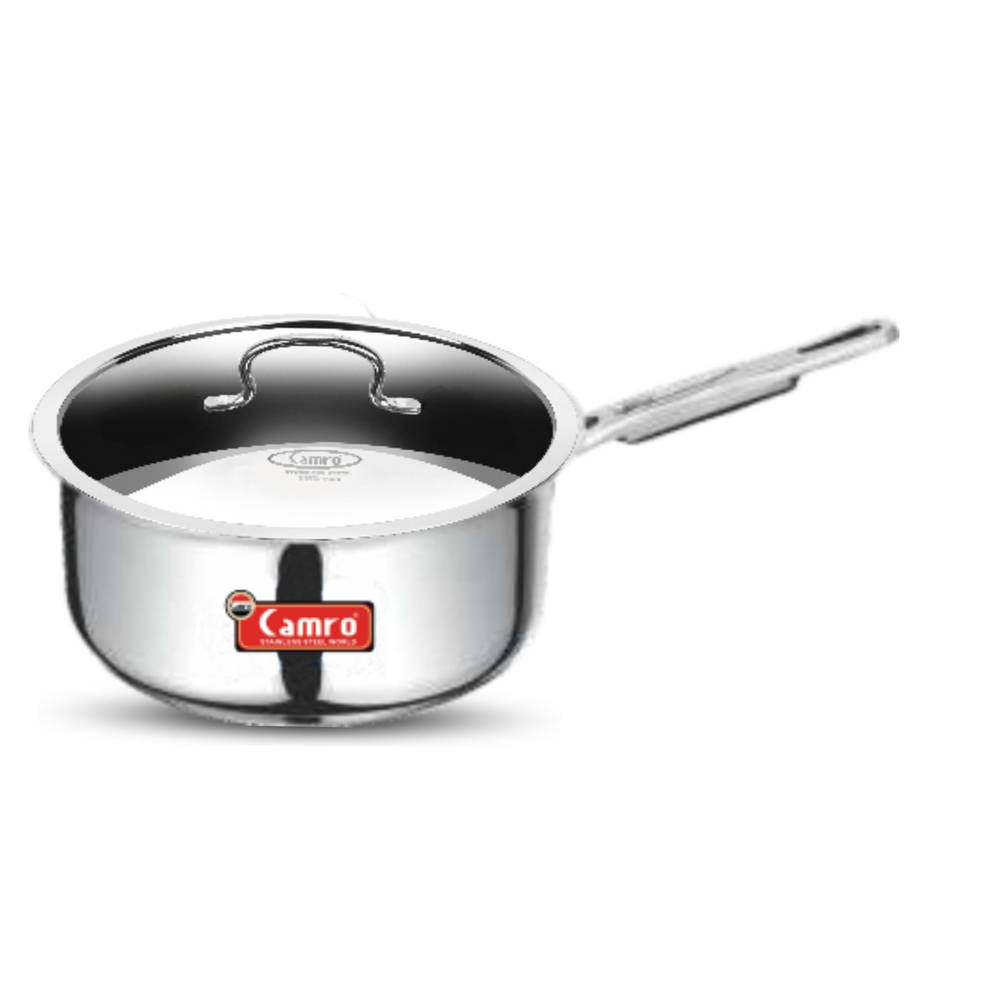 Triply Stainless Steel Saucepan with Casting Handle & Lid 14 cm