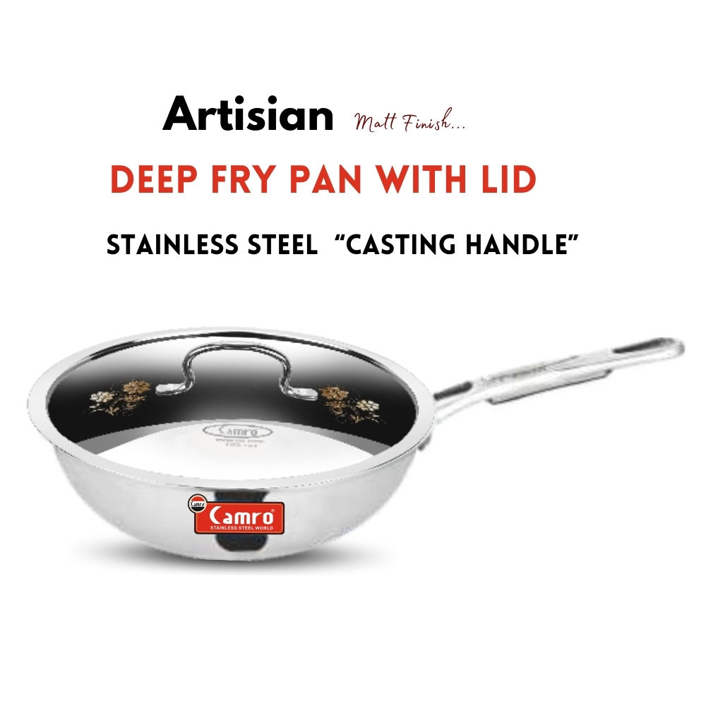 Triply Artisian Deep Fry Pan with Lid 20 cm.