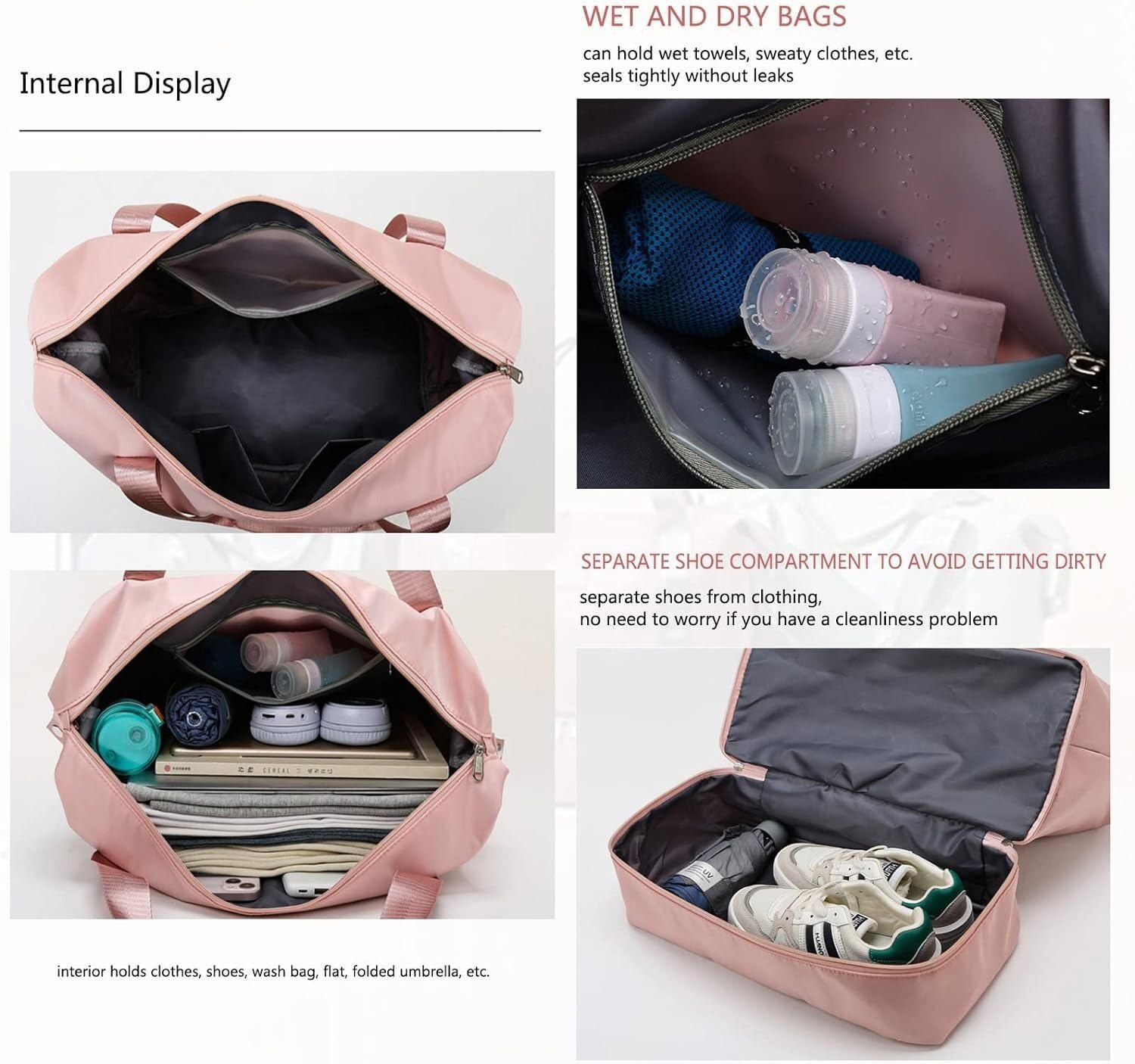 foldable travel duffle bag without pocket