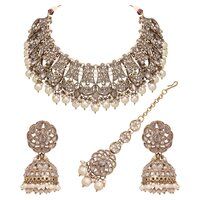 Floral Necklace| Floral Jewelry Set| Bridal reverse ad necklace | Kundan Floral Necklace | Pearl Choker |Designer Necklace