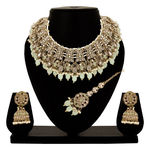 Floral Necklace| Floral Jewelry Set| Bridal reverse ad necklace| Kundan Floral Necklace | Pearl Choker |Designer Necklace.