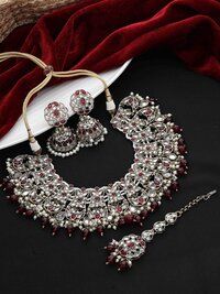 Floral Necklace| Floral Jewelry Set| Bridal reverse ad necklace |Kundan Floral Necklace | Pearl Choker| Designer Necklace ..