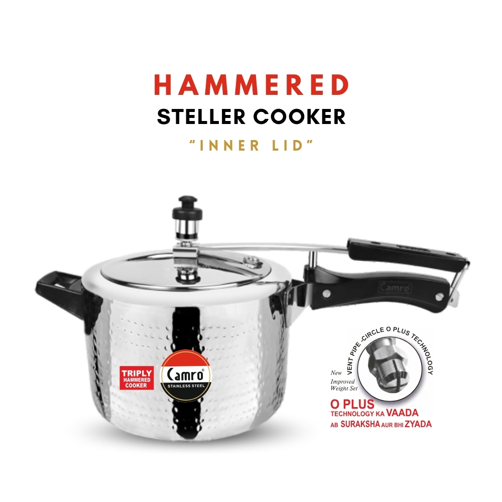 Triply Steller Hammered Pressure Cooker (1 Liters)