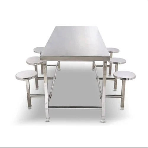 Stainless Steel Dining Table - Color: Silver