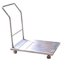Stainless Steel Platform Trolley - Standard Size, Silver Color | Enhance Efficiency & Reduce Labor Pressure
