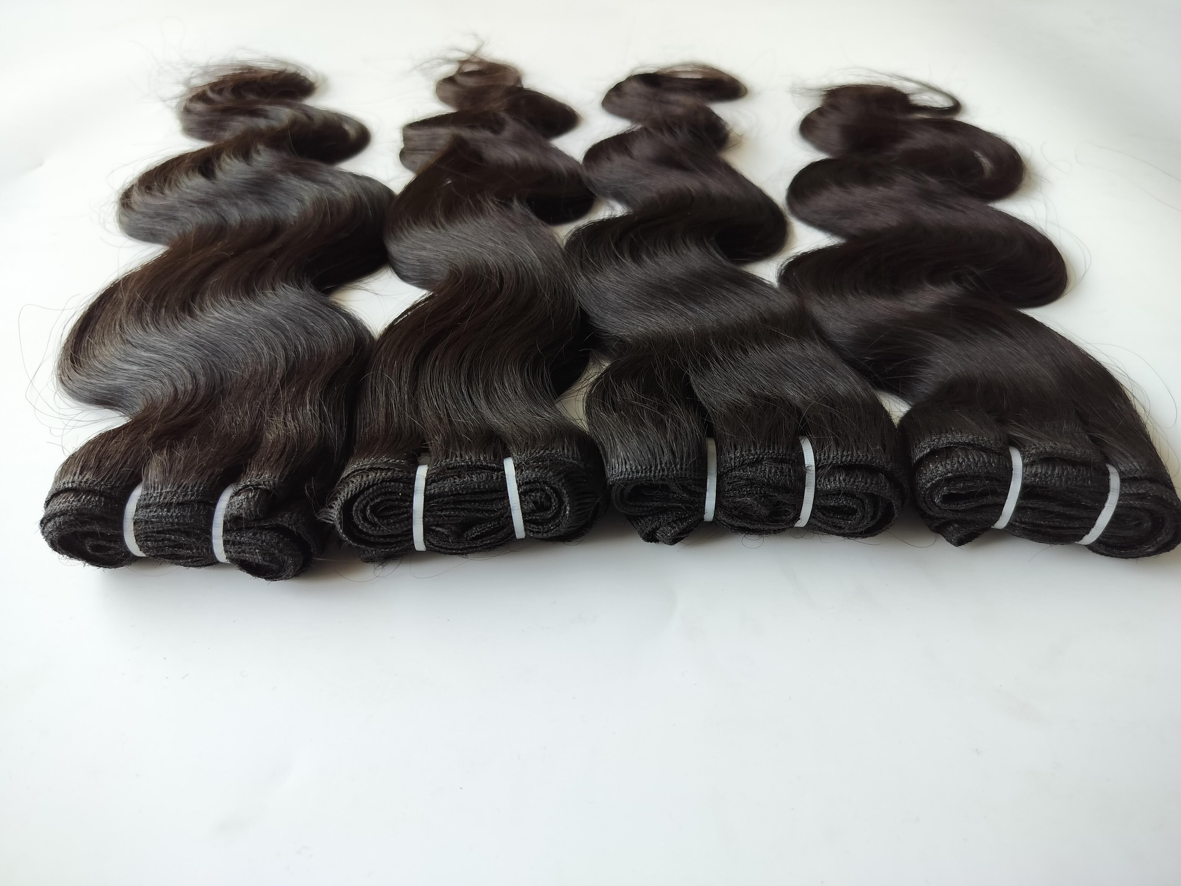 Raw Unprocessed Wavy Human Hair Weft Extensions Remi Hair