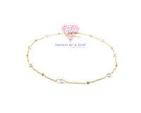 18K Gold Plated Pearl Handmade Beaded Chain Necklace