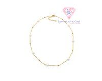 18K Gold Plated Pearl Handmade Beaded Chain Necklace