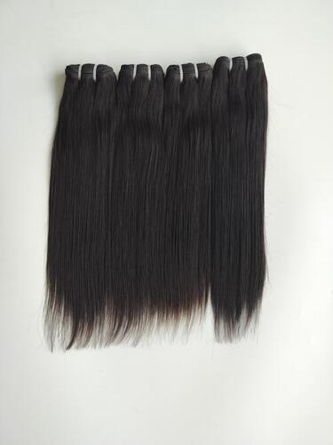 Raw Natural Black Straight Unprocessed Human Hair Weft Extensions Remi Hair - Human Hair Type: Indian