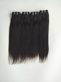 Raw Natural Black Straight Unprocessed Human Hair Weft Extensions Remi Hair