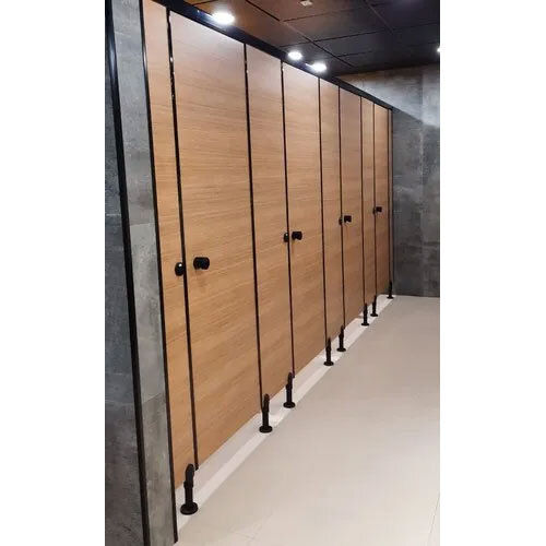 Modular Pvc Wooden Toilet Cubicle Partition - Color: Brown