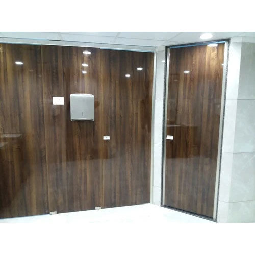 Full Height Toilet Cubicle Partition - Color: Brown