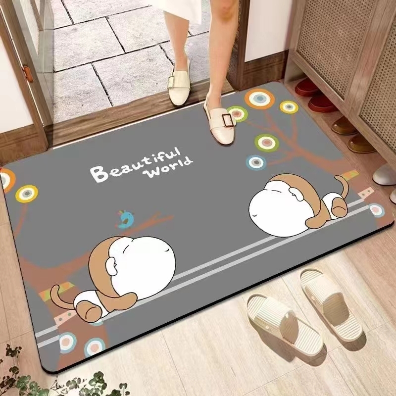 Non-Slip Diatomite Bath Mat Anti-Slip Super Absorbent Door Mud Mat