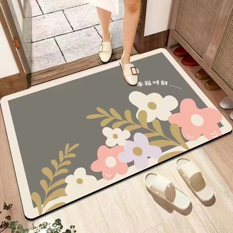 Non-Slip Diatomite Bath Mat Anti-Slip Super Absorbent Door Mud Mat