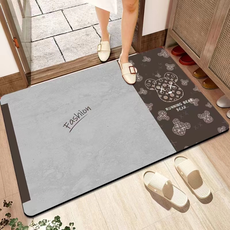 Non-Slip Diatomite Bath Mat Anti-Slip Super Absorbent Door Mud Mat