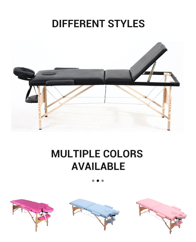 Massage Table Portable Massage Bed Therapy Table Adjustable 2 Fold Salon Bed Salon Bed