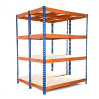 3 Shelves Heavy Duty Industrial Rack - Mild Steel, 8 Foot Length | Weight Capacity 401-500kg, Custom Color Options, Ideal For Warehouses