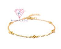 Heart Shape Gold Plated Handmade Adjustable Chain Bracelet