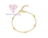 Heart Shape Gold Plated Handmade Adjustable Chain Bracelet